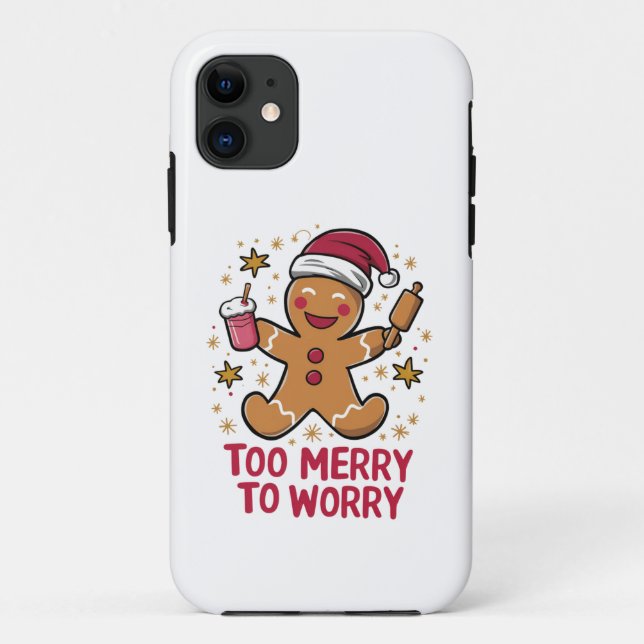 Capa Para iPhone 11 Feliz Demais Para Preocupar O Natal Engraçado (Verso)
