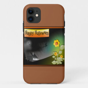 Capa Para iPhone 11 Feliz Dia das Bruxas e Flores -