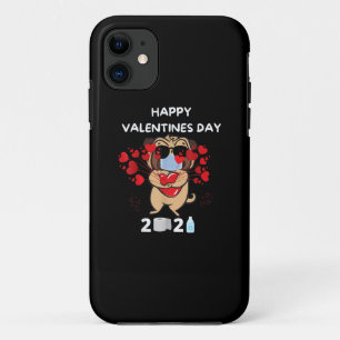 Capa Para iPhone 11 Feliz dia de os namorados de máscara cardíaca de