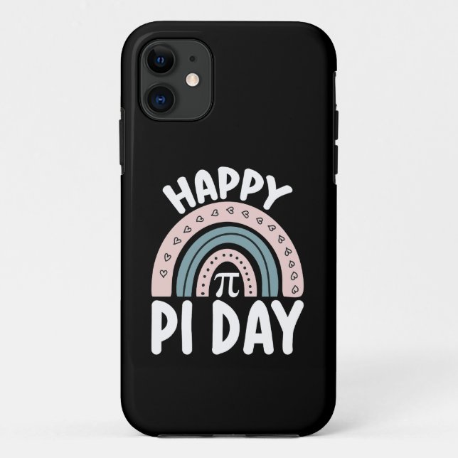 Capa Para iPhone 11 Feliz Dia do Pi Boho Arco-íris Matemática Matemáti (Verso)