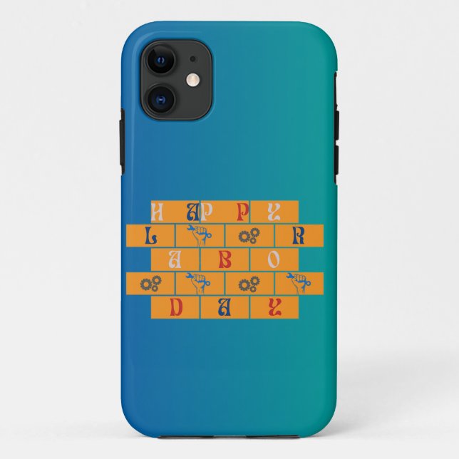 Capa Para iPhone 11 feliz dia do trabalho (Verso)