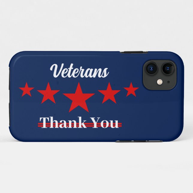 Capa Para iPhone 11 Feliz Dia dos Veteranos (Verso (horizontal))