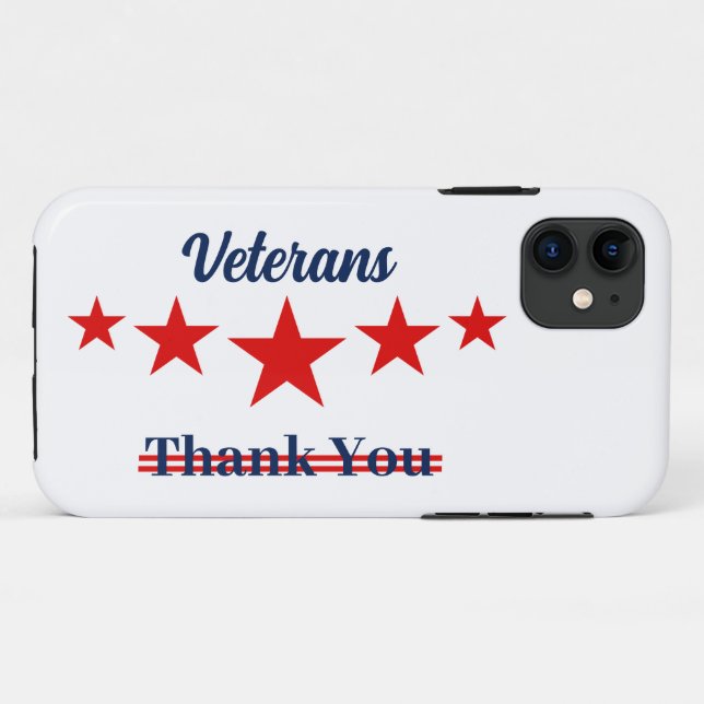 Capa Para iPhone 11 Feliz Dia dos Veteranos (Verso (horizontal))
