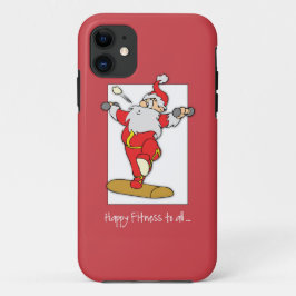 Capa Para iPhone 11 Feliz exercício de Malhação Natal com Papais noeis