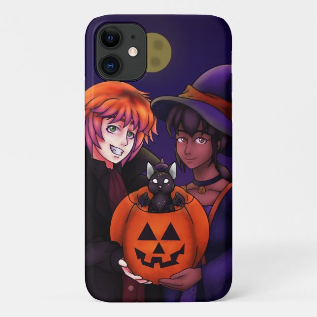 Capa Para iPhone 11 Feliz Figurino de Halloween (Verso)