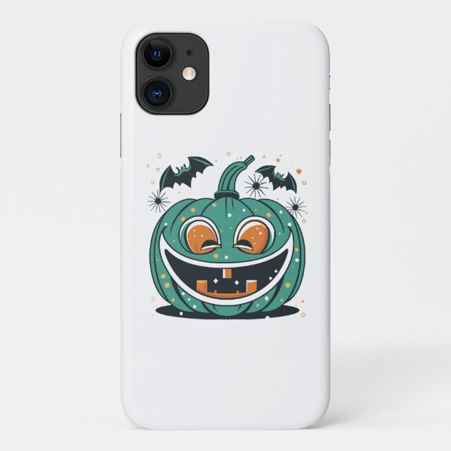 Capa Para iPhone 11 Feliz Halloween! Esculpa uma Abóbora! (Verso)
