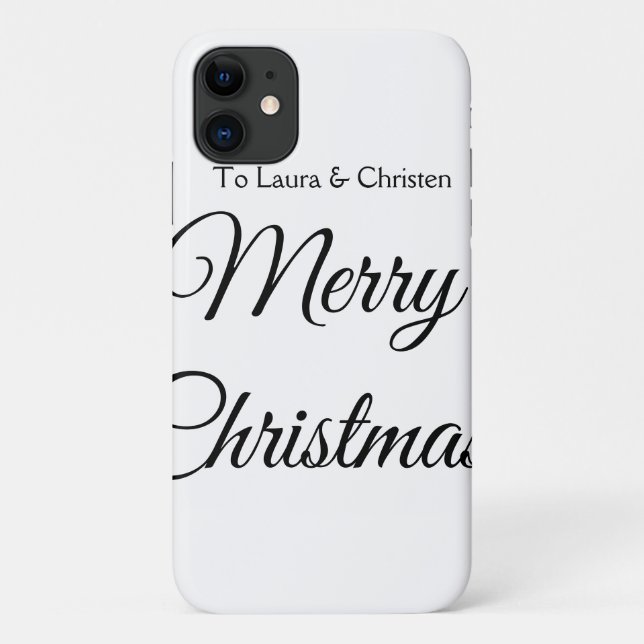Capa Para iPhone 11 Feliz Natal adicionar nome texto presente personal (Verso)