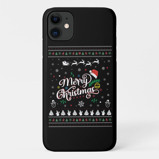 Capa Para iPhone 11 Feliz Natal Engraçado (Verso)