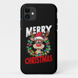 Capa Para iPhone 11 Feliz Natal Rena Feriado De Natal