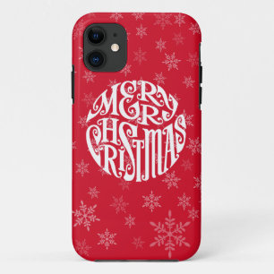 Capa Para iPhone 11 Feliz Natal Tipografia Saudações Felizes