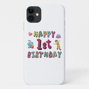 Capa Para iPhone 11 Feliz primeiro aniversario para crianças de 1 ano