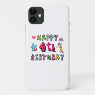 Capa Para iPhone 11 Feliz quarto aniversário. 4 anos por dia.