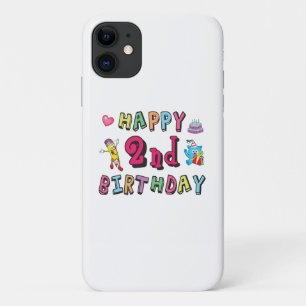 Capa Para iPhone 11 Feliz segundo aniversário. 2 anos por dia.