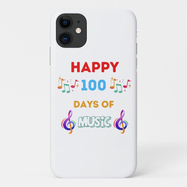 Capa Para iPhone 11 Felizes 100 Dias De música (Verso)