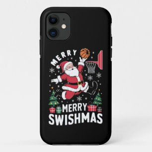 Capa Para iPhone 11 Felizes de natal suíços jogando basquete