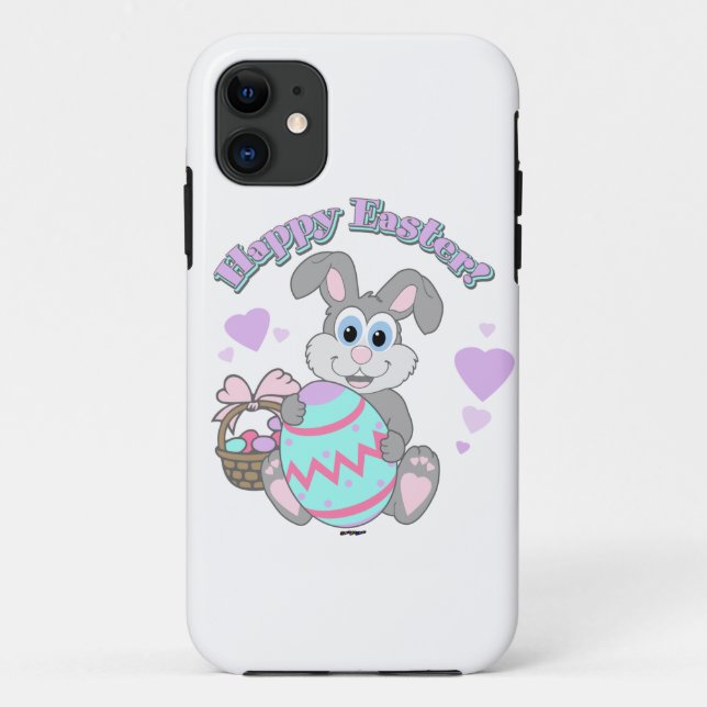 Capa Para iPhone 11 Felz pascoa! Coelho da Páscoa (Verso)