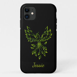 Capa Para iPhone 11 Fênix Verde Nasce em Preto