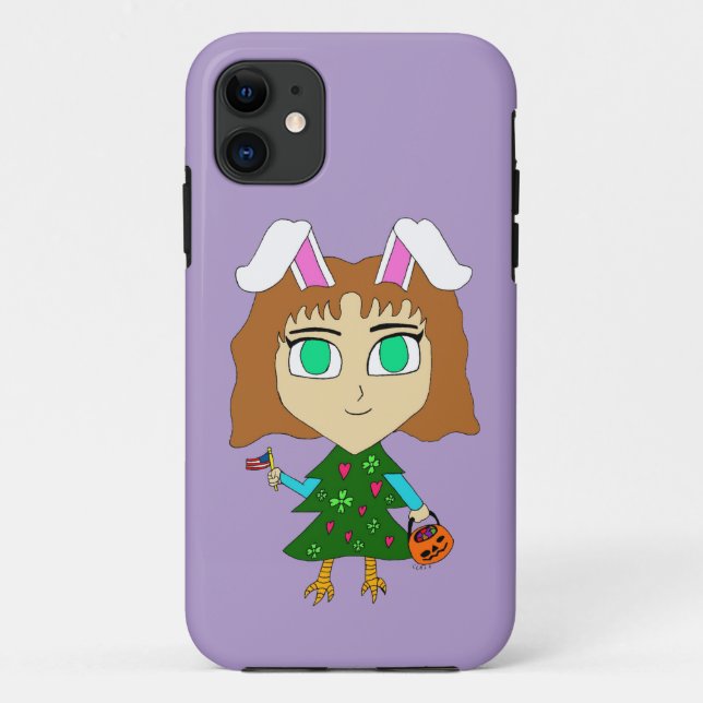 Capa Para iPhone 11 Feriado Múltiplo Chibi (Verso)