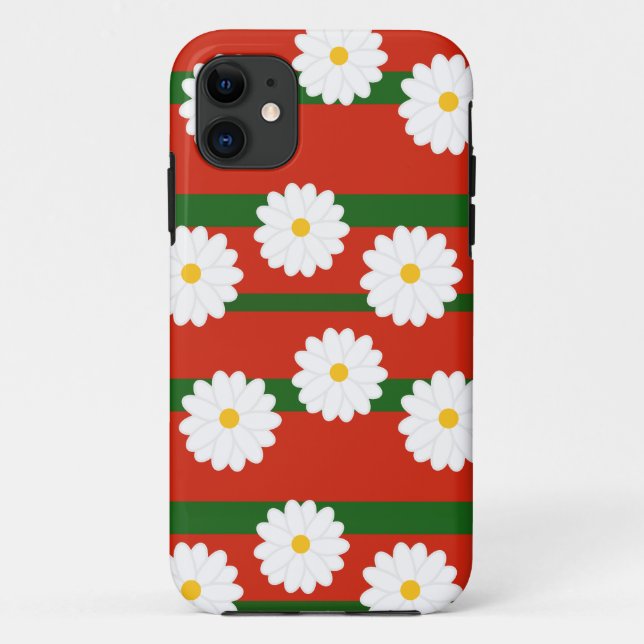Capa Para iPhone 11 Férias de Natal Feliz, Vermelho-margarida (Verso)