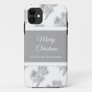 Capa Para iPhone 11 Férias natalino padrão pinha rústico personalizado