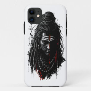Capa Para iPhone 11 Feroz Senhor Shiva Mahakal Grunge Arte Splash Somb