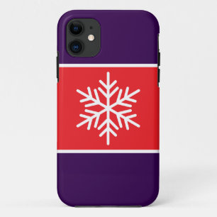 Capa Para iPhone 11 Festivo White Flocos de Neve Brilhante Tiras Verme