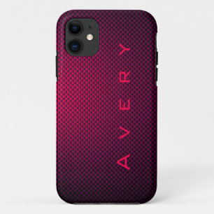 Capa Para iPhone 11 Fibra de carbono preta, roxa, personalizada, padro