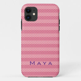 Capa Para iPhone 11 Fibra de carbono rosa personalizada, padronizada