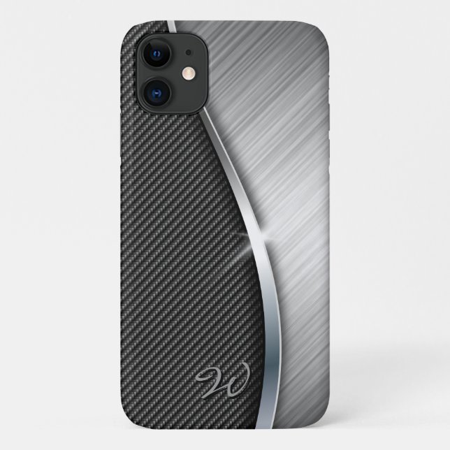 Capa Para iPhone 11 Fibra do carbono & caixa escovada do speck do (Verso)
