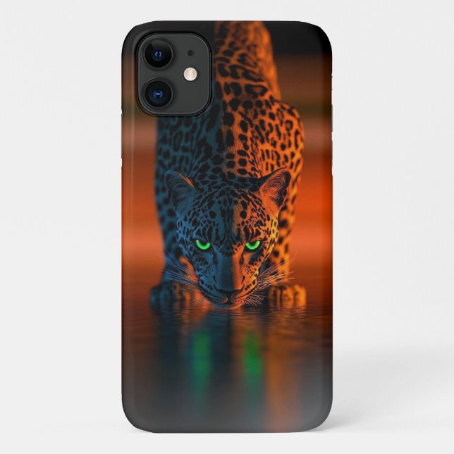 Capa Para iPhone 11 Fierce Leopard iPhone 16 Caso (Verso)