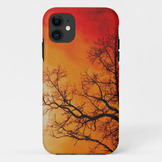 Capa Para iPhone 11 Fiery Sunset & Tree Nature Art