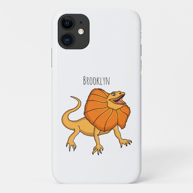 Capa Para iPhone 11 Figura de desenho animado de lagarto-de-pescoço-fr (Verso)