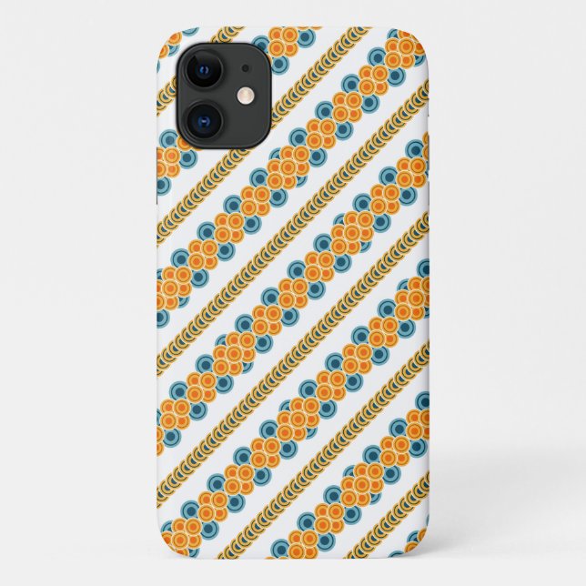 Capa Para iPhone 11 fileiras de círculos anos 70 (Verso)