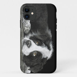 Capa Para iPhone 11 Filhote de cachorro de border collie - "diga-me