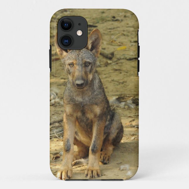Capa Para iPhone 11 Filhote de Lobo Fofo (Verso)