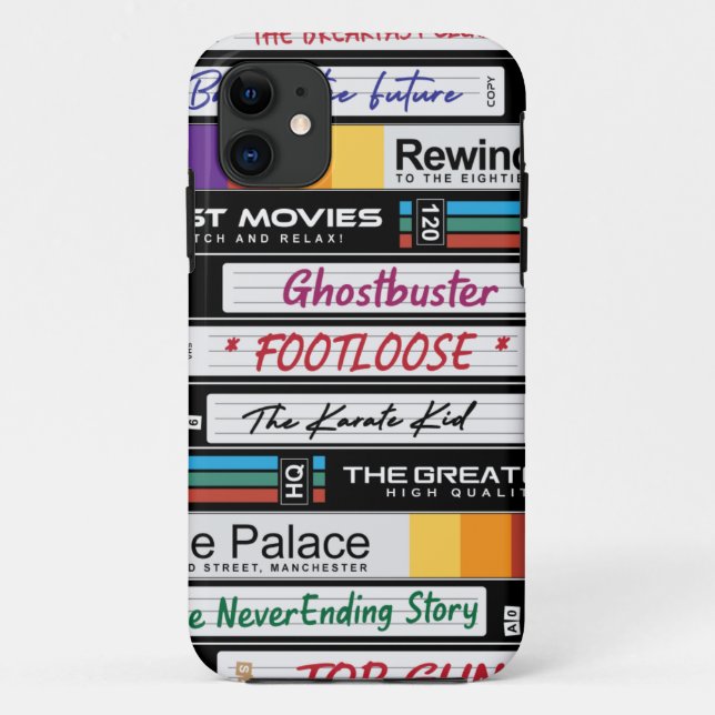 Capa Para iPhone 11 Filmes com anos 80 VHS Retroativos (Verso)