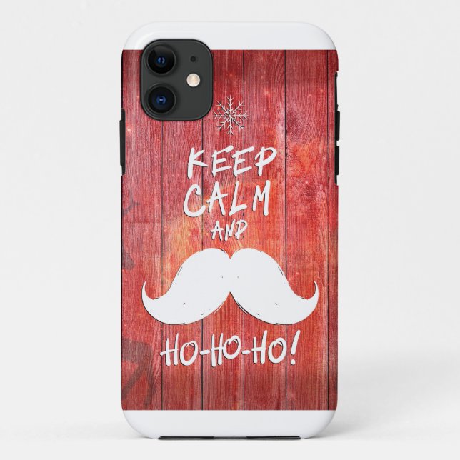 Capa Para iPhone 11 Fique calmo e Ho-Ho-ho (Verso)