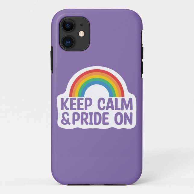 Capa Para iPhone 11 Fique Calmo E Orgulho | Orgulho gay Mês (Verso)