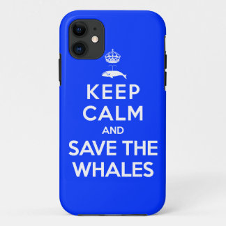 Capa Para iPhone 11 Fique calmo e salve as baleias