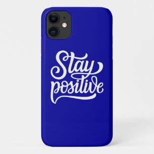 Capa Para iPhone 11 Fique Positivo Azul