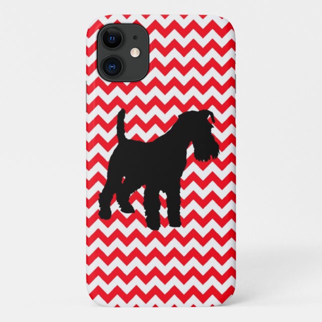 Capa Para iPhone 11 Fire Truck Red Zig Zag Com Schnauzer (Verso)