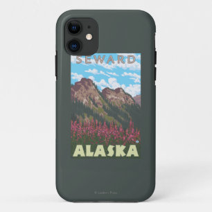 Capa Para iPhone 11 Fireweed & montanhas - Seward, Alaska