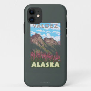 Capa Para iPhone 11 Fireweed & montanhas - Valdez, Alaska