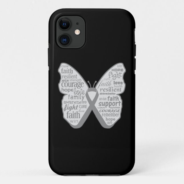 Capa Para iPhone 11 Fita da borboleta da doença de Parkinsons (Verso)
