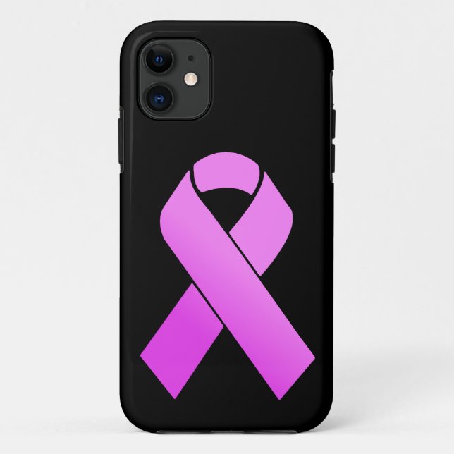 Capa Para iPhone 11 Fita de Sensibilização do Cancer da Mama na Silhou (Verso)