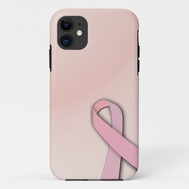 Capa Para iPhone 11 Fita de Sensibilização do Cancer da Mama no iPhon  (Verso)