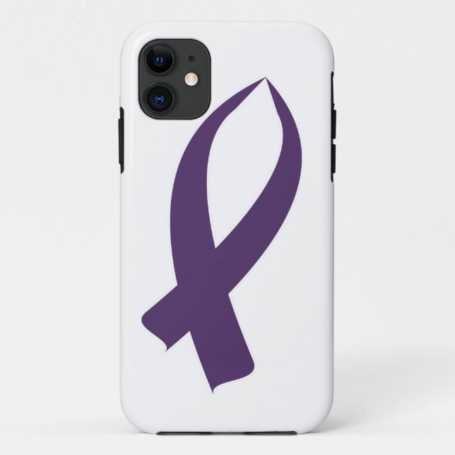 Capa Para iPhone 11 Fita de Sensibilização (Roxo) (Verso)