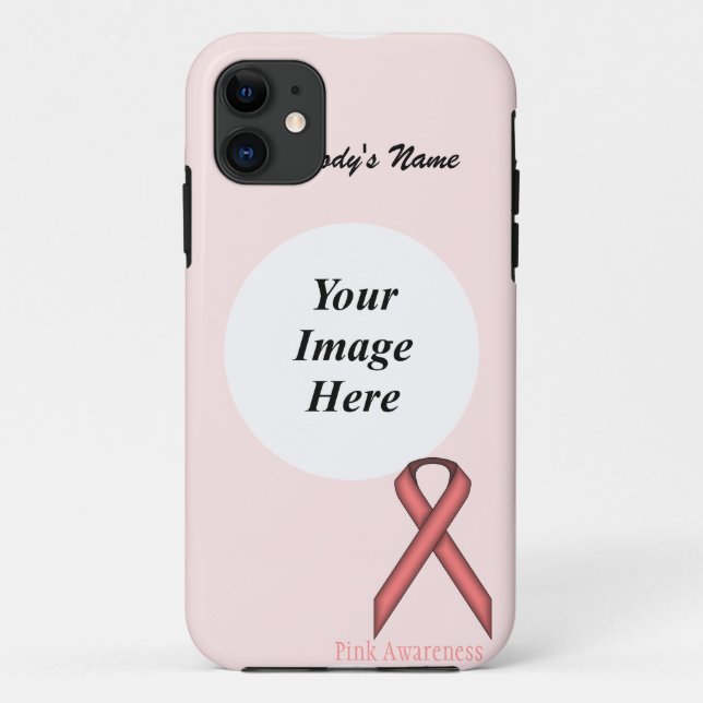Capa Para iPhone 11 Fita Padrão Rosa de Kenneth Yoncich (Verso)