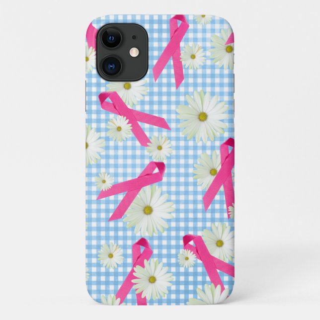Capa Para iPhone 11 Fita rosa de consciência do Cancer da mama (Verso)