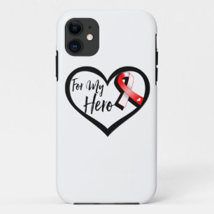 Capa Para iPhone 11 Fita vermelha e branca para meu herói